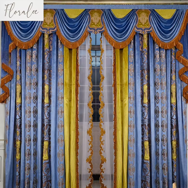 Rideaux de luxe en velours de style européen