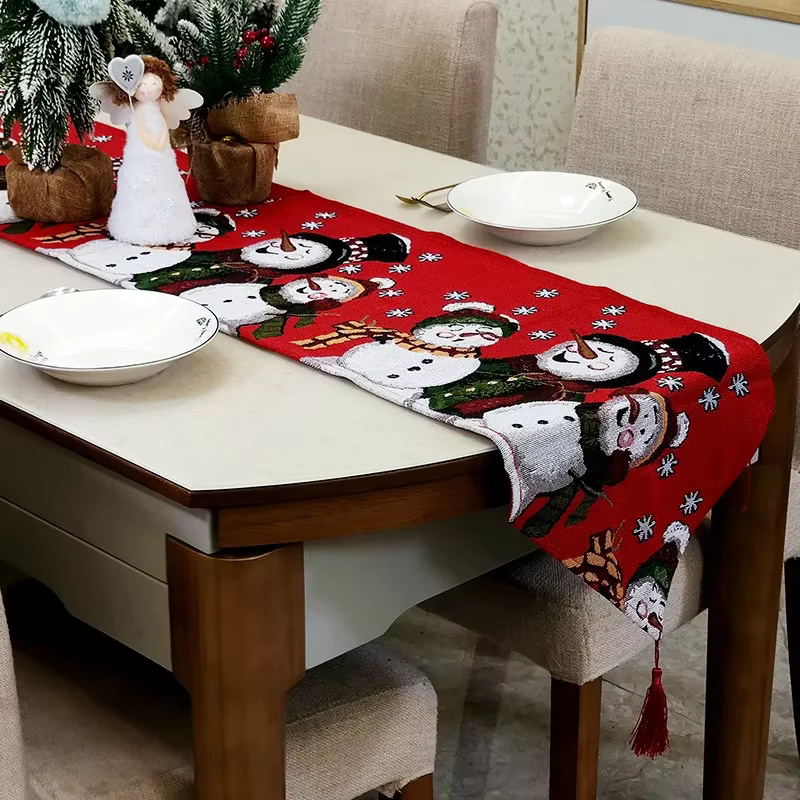 Couverture de Table rouge arbre festif père noël