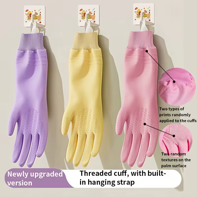 Une paire de gants de nettoyage de cuisine en PVC épais