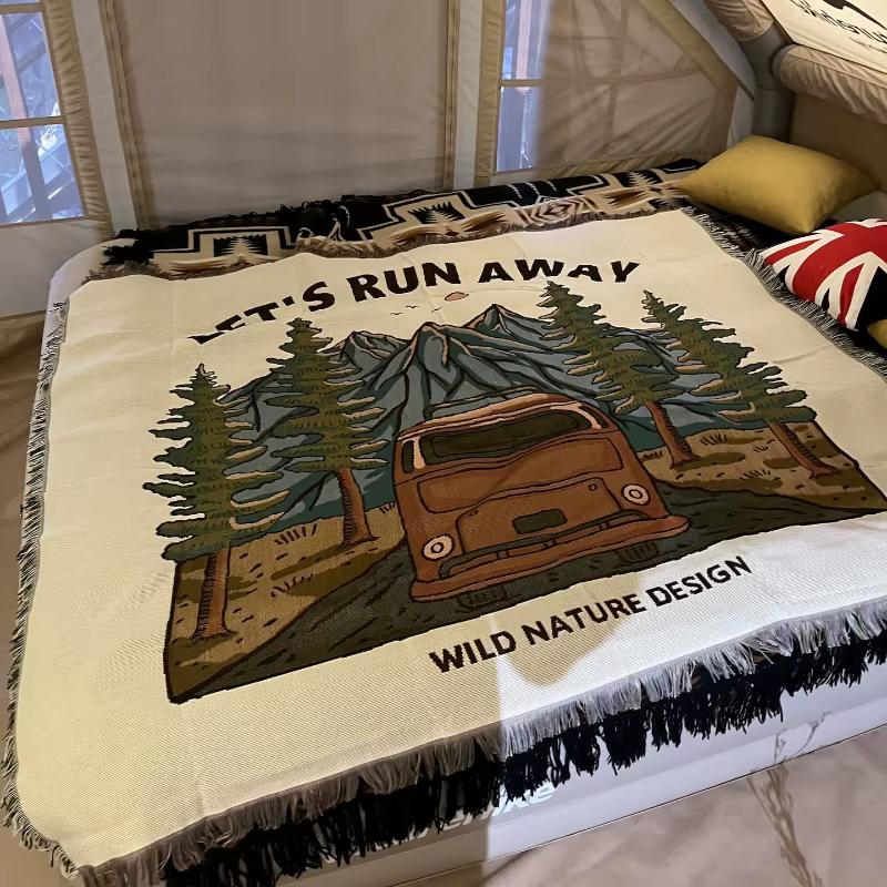 Textile City Ins Forest Park Blanket Let's Run Away Tapis de décoration pour camping en extérieur