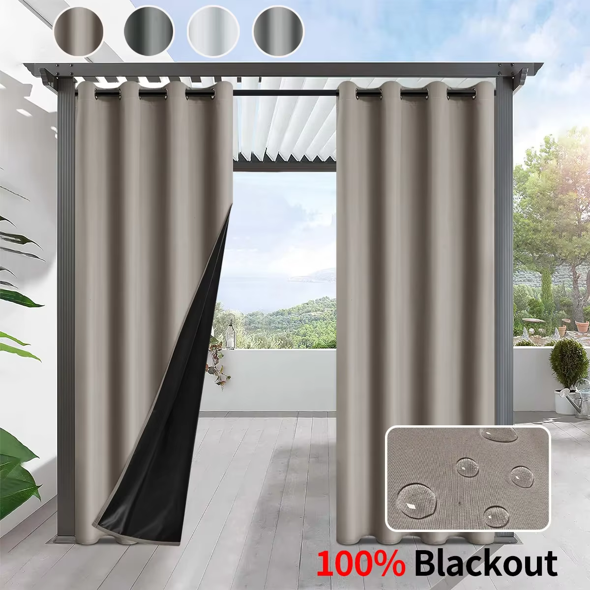 Rideaux extérieurs imperméables modernes
