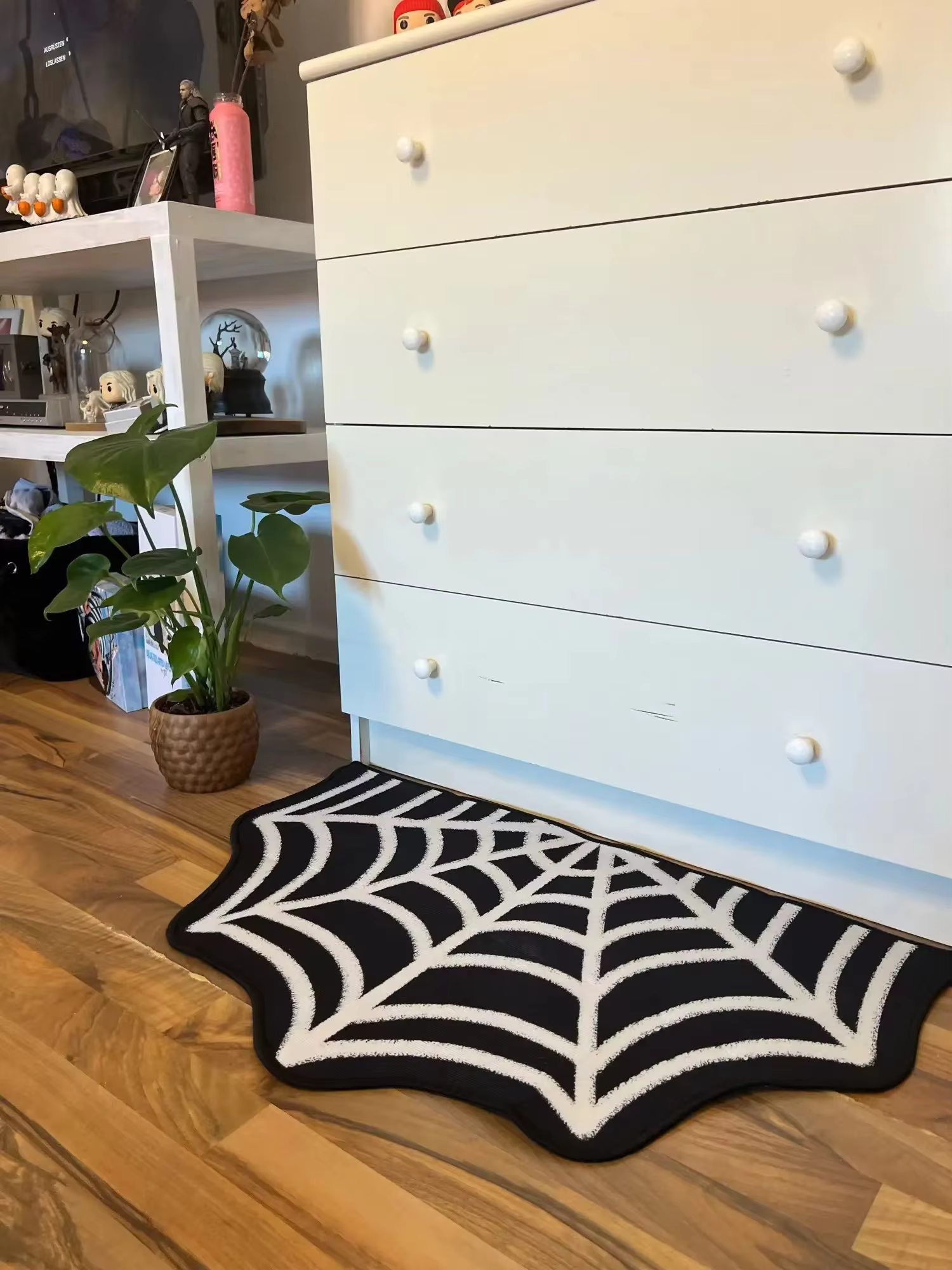 VIKmemorial-Toile d'Araignée Noire Décorative en Faux Cachemire