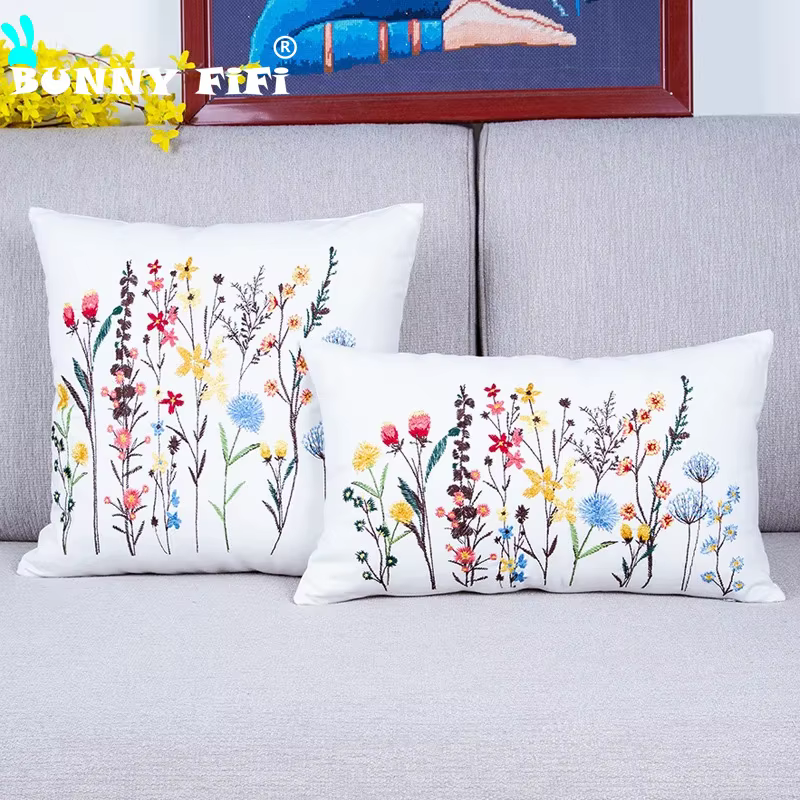 Housse de coussin en coton au design pissenlit pour la décoration de la maison