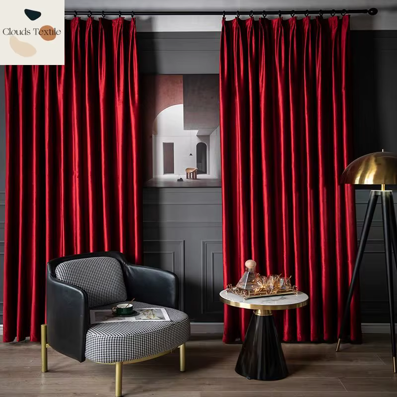 Rideaux occultants de luxe en velours rouge