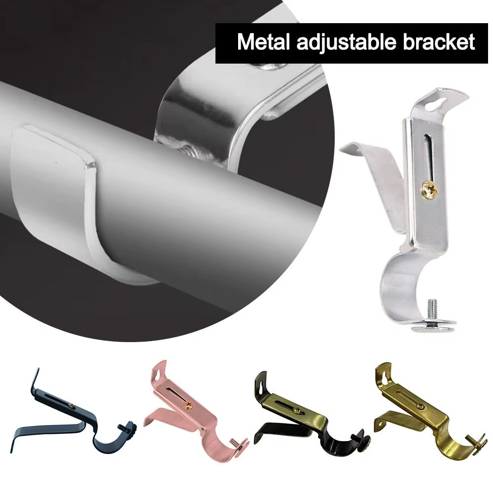 Accessoires de rideaux : Supports métalliques réglables pour tringles