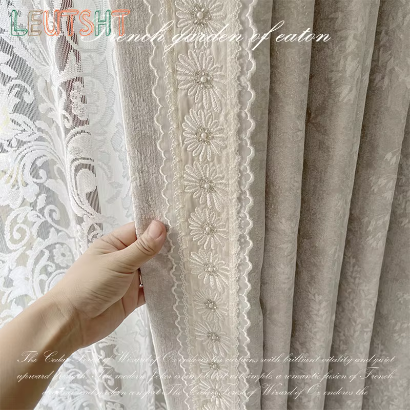 Rideau occultant en dentelle Chenille Jacquard