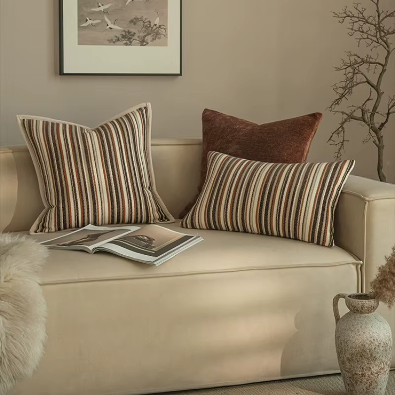 Housse de coussin de canapé de salon haut de gamme en chenille texturée