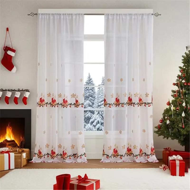 Rideaux fenêtre sur le thème noël