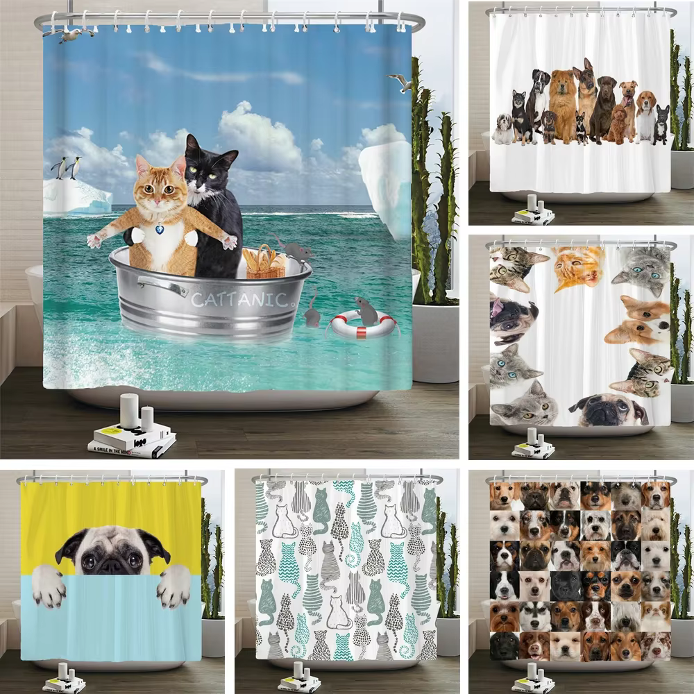 Rideaux de douche chat rideau