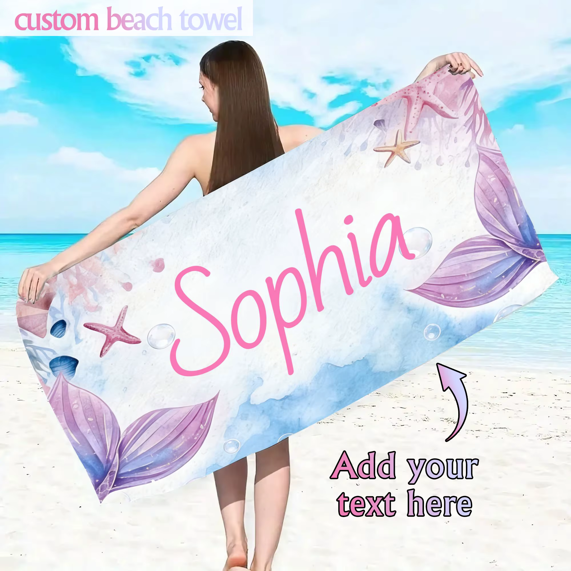 Serviette de plage personnalisée avec photo