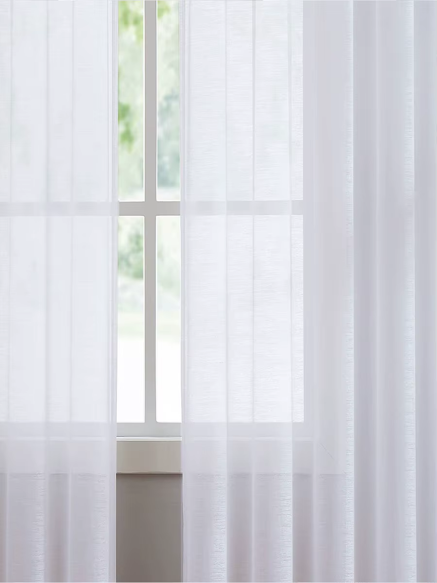 Rideaux transparents blancs de 84 pouces de Long pour salon/chambre à coucher