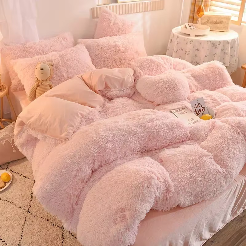 Parure de lit de luxe rose chaud