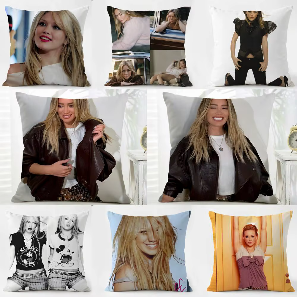Housse de coussin funky H-hilary Duff en lin lavable Islande