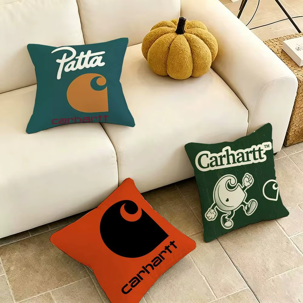Housse de coussin carrée en cuir avec logo Carhartt