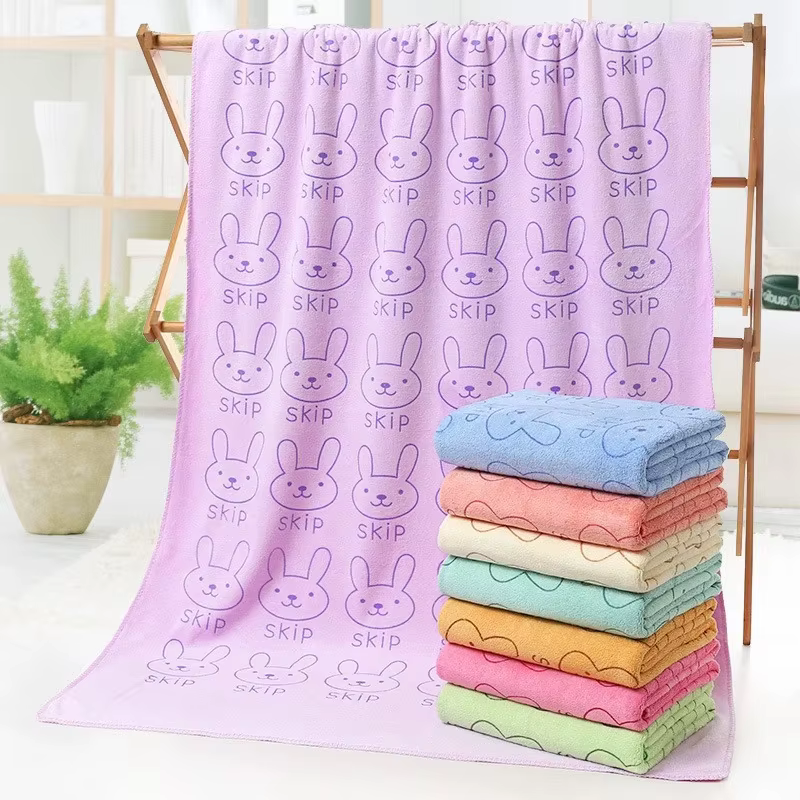 Serviette de bain légère avec motif de lapin mignon
