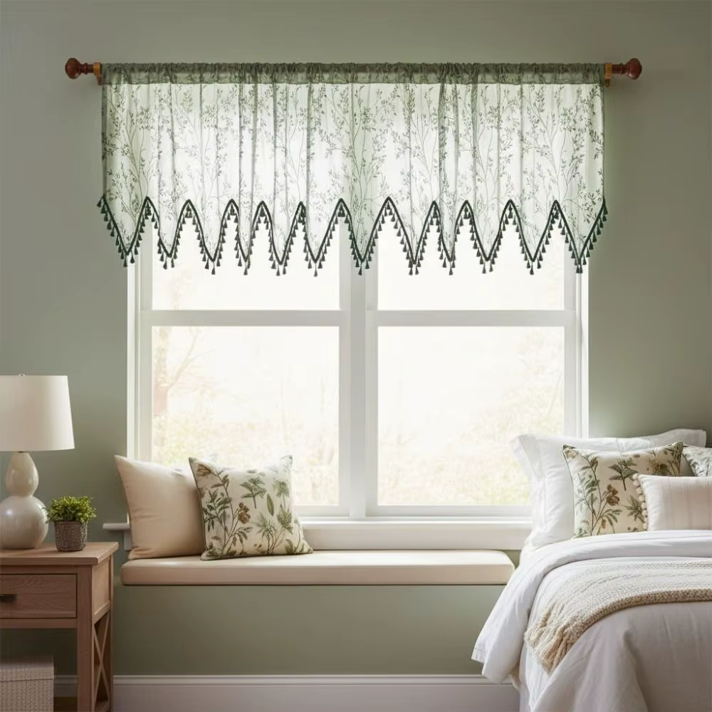 Rideaux de fenêtre en tulle style rustique pour l'été