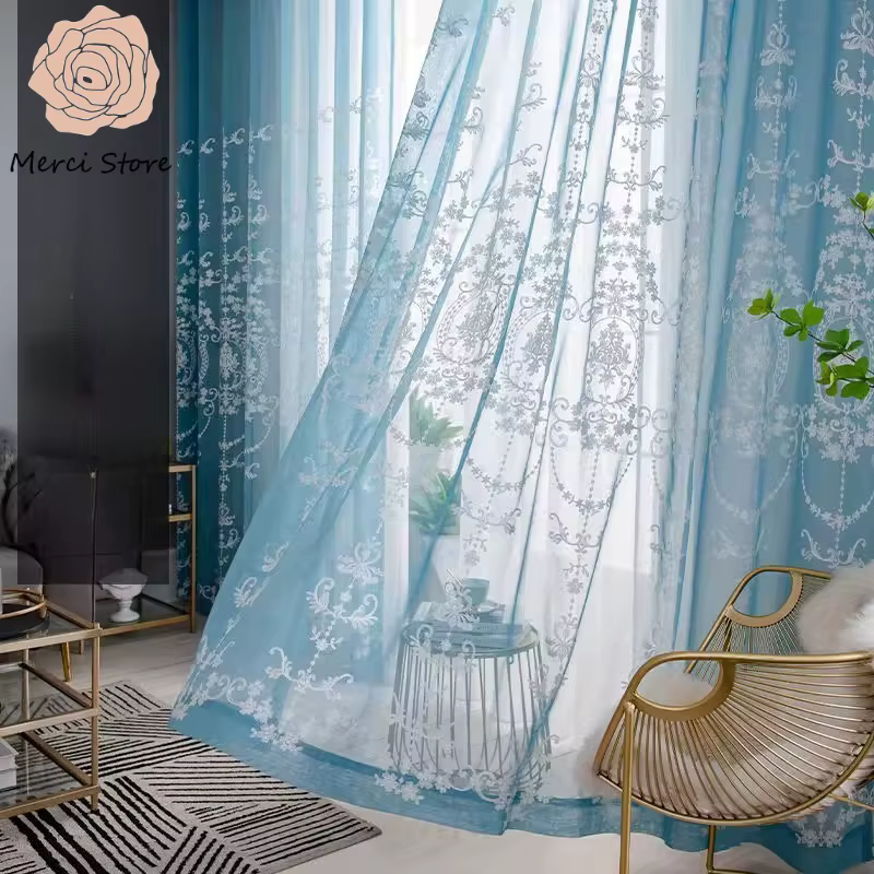 Rideaux blancs privés transparents pour chambre à coucher