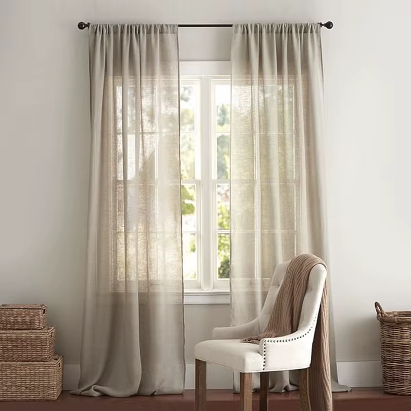 Rideau en lin 100% rustique Boho