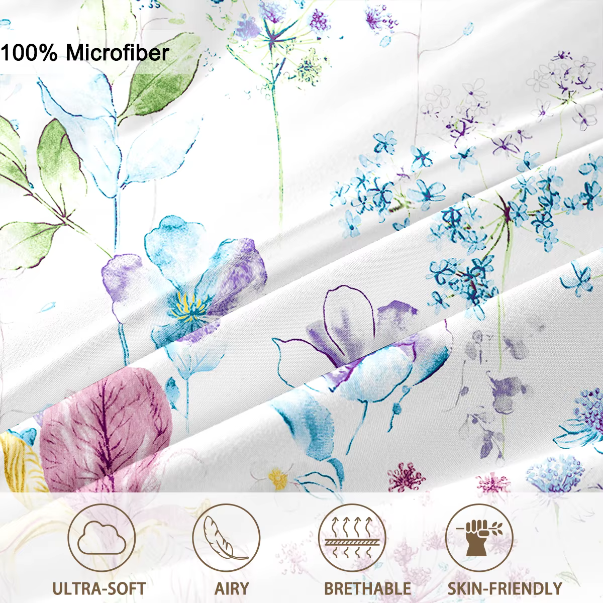 Ensemble de housse de couette à motif floral