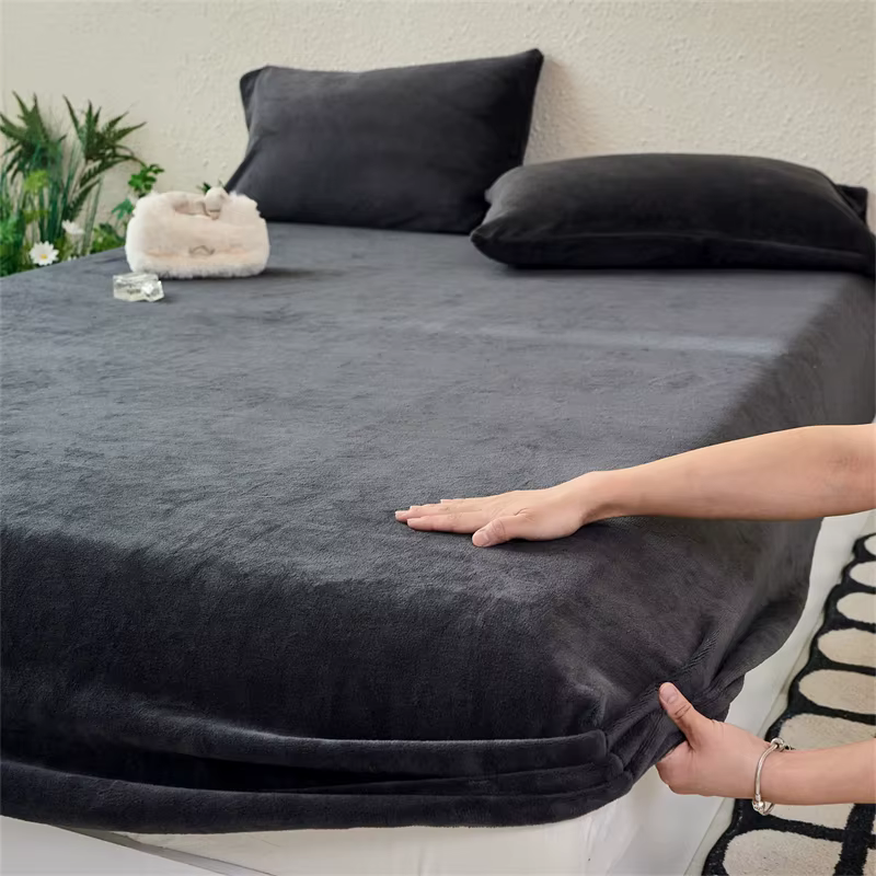 Drap-housse en flanelle et velours