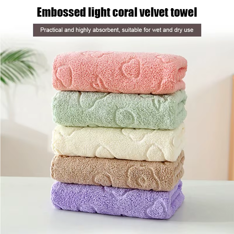 Ensemble de 5 serviettes pour le visage en polaire corail douce et absorbante