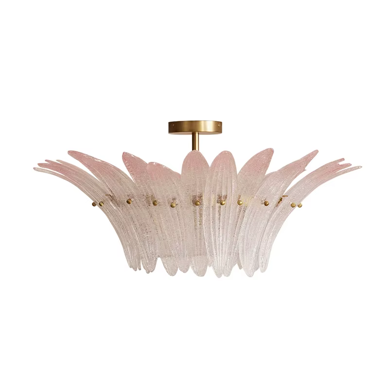 Zoya 2026 nouveau Design moderne verre rose clair ZY1219 suspension Lustre maison-applicant LED E14 lampe à intensité variable pour salon