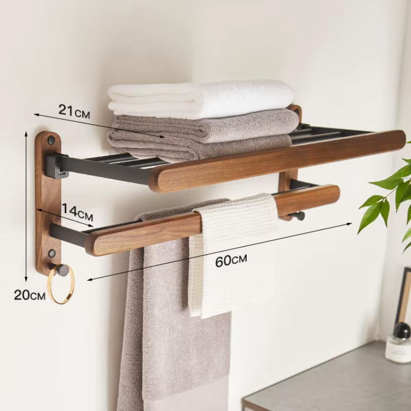 Porte-serviettes en noyer sans poinçon
