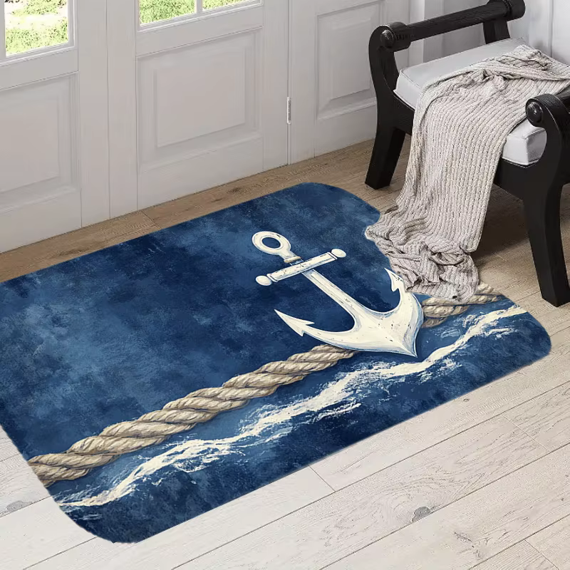 VIKAMA Cool bleu tapis symbole nautique paillasson