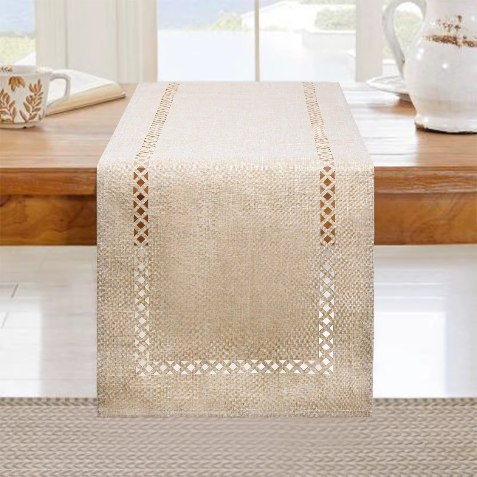 Chemin de table moderne en lin