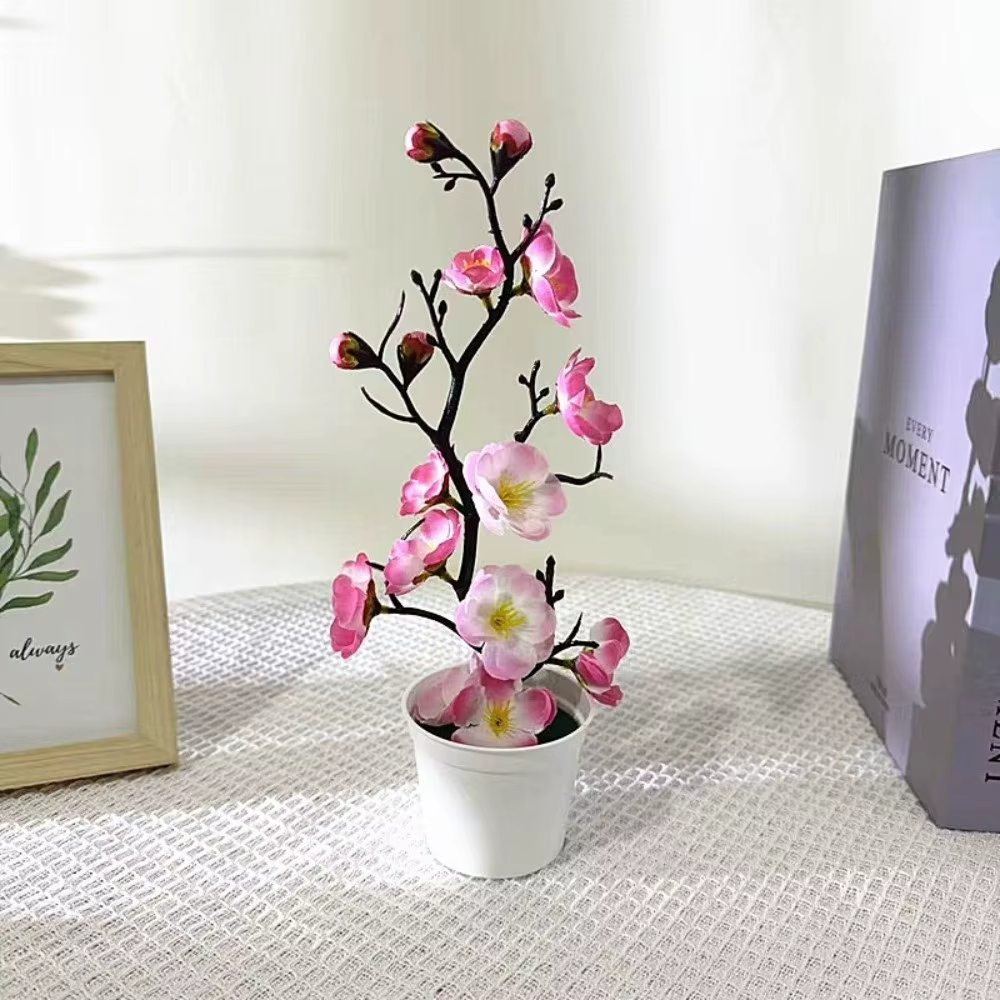 Bonsaï créatif de fleurs de prunier artificielles