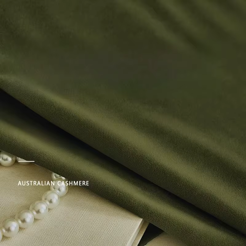 Rideau vert Olive en cachemire américain rétro