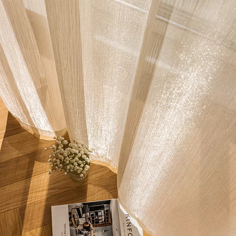 Rideaux en Tulle scintillants de Style français nostalgique
