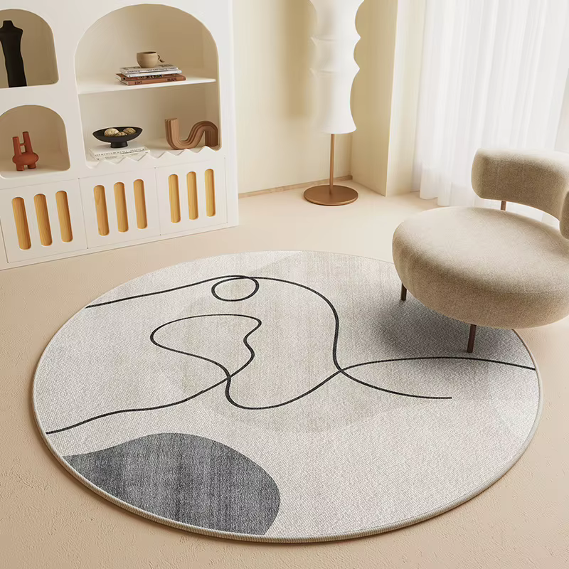 VIKAMA Tapis rond de salon de style japonais