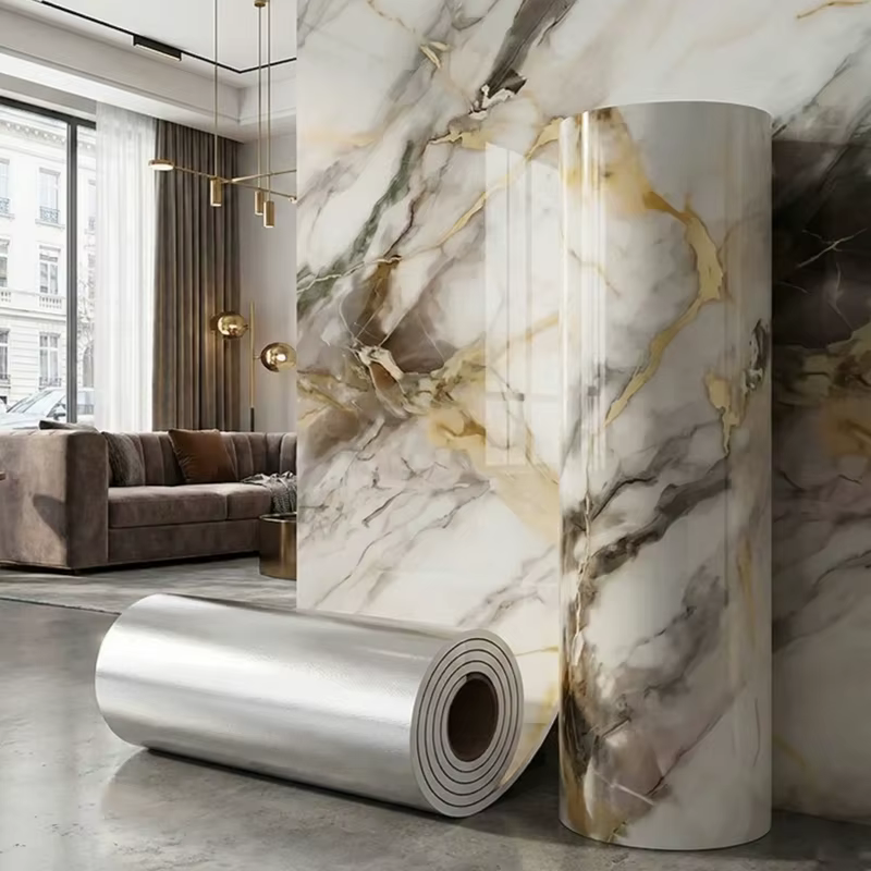 Papier peint effet marbre à décoller et à coller