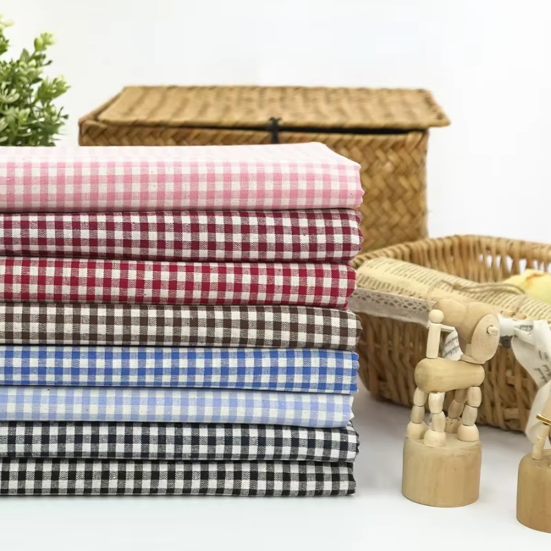 Tissu à carreaux en pur coton 45x145cm