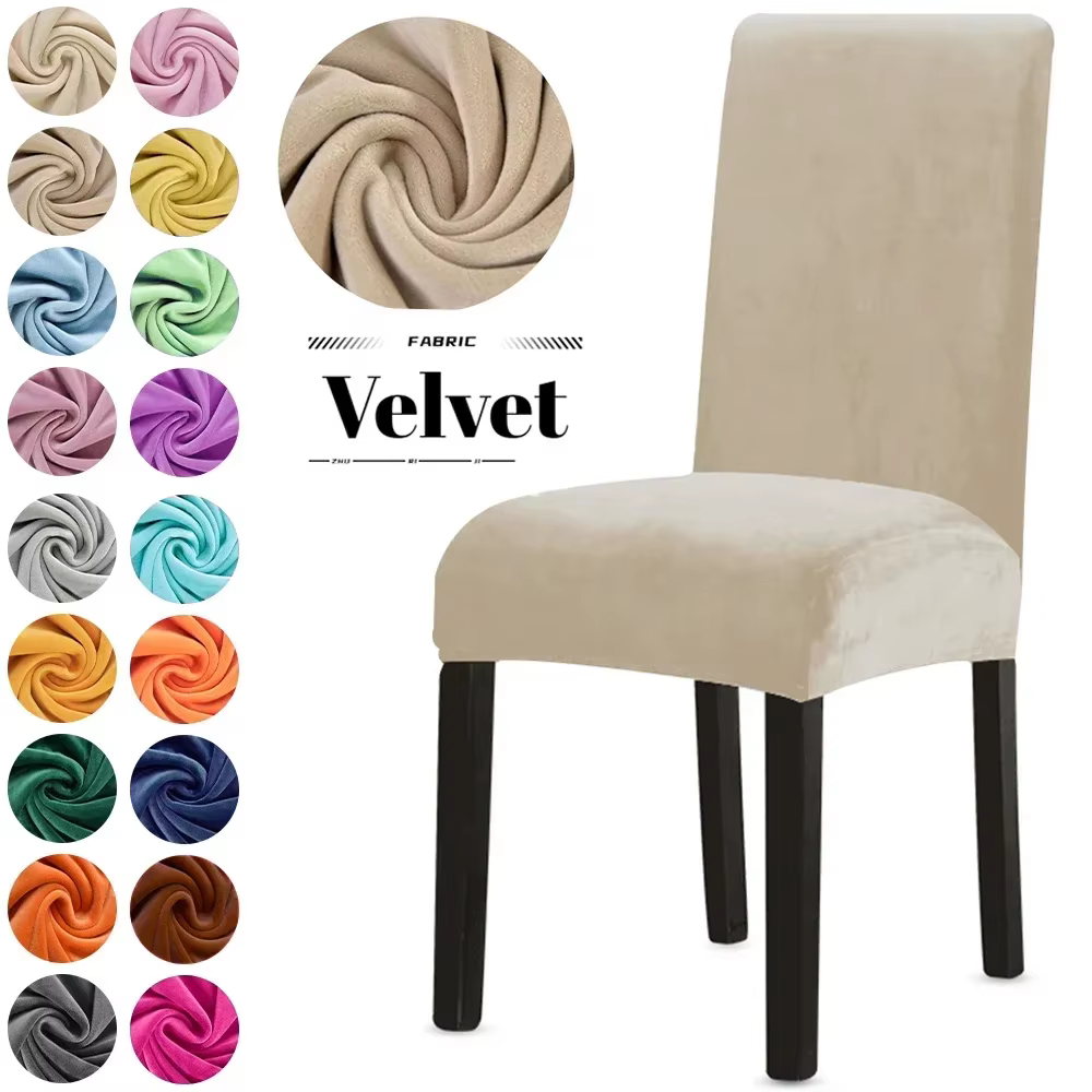 Housse de chaise en velours pour salle à manger