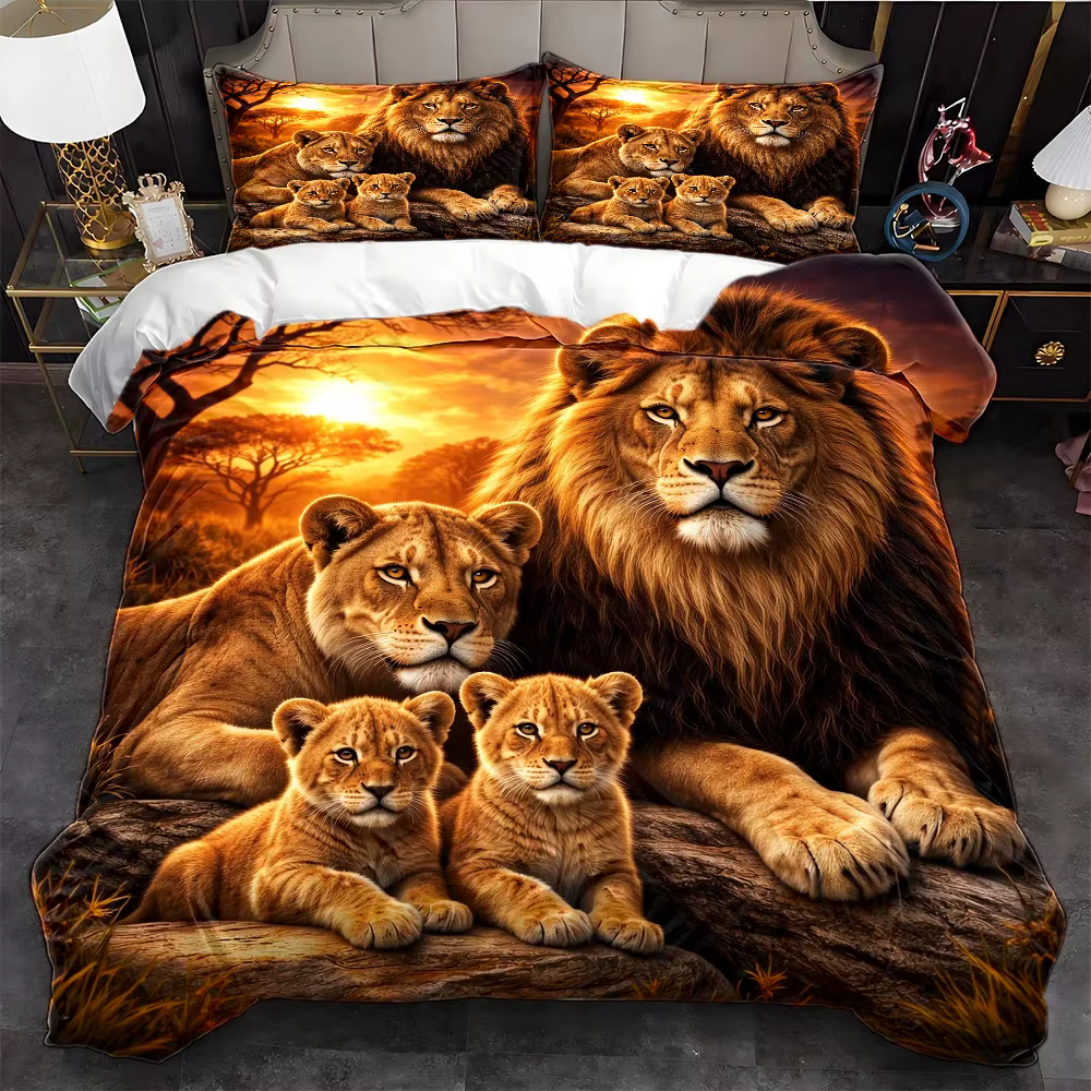 Ensemble de housse de couette 3 pièces motif hibou lumineux et rêveur