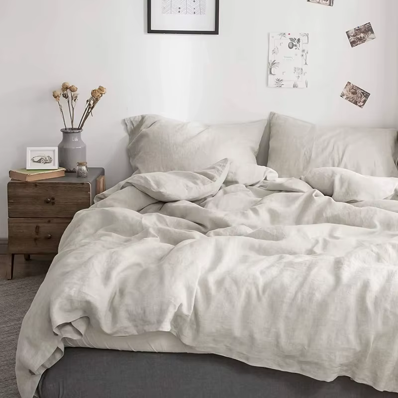 Housse de couette 100% lin lavé à la pierre