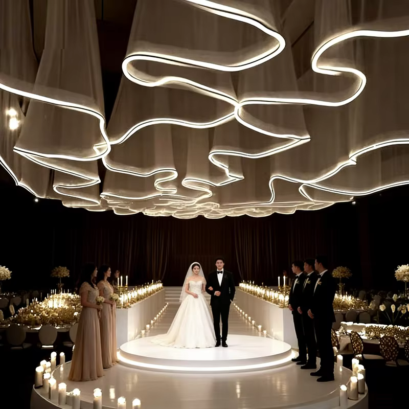 Voilages de plafond pour mariage