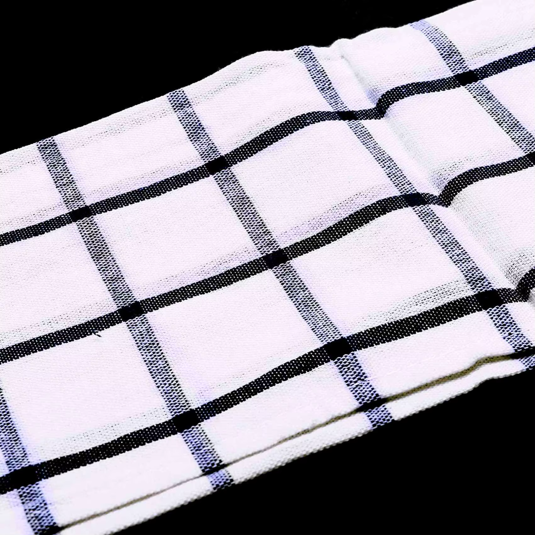 M12K-6Piece haute qualité bleu blanc Plaid rayé serviette de thé