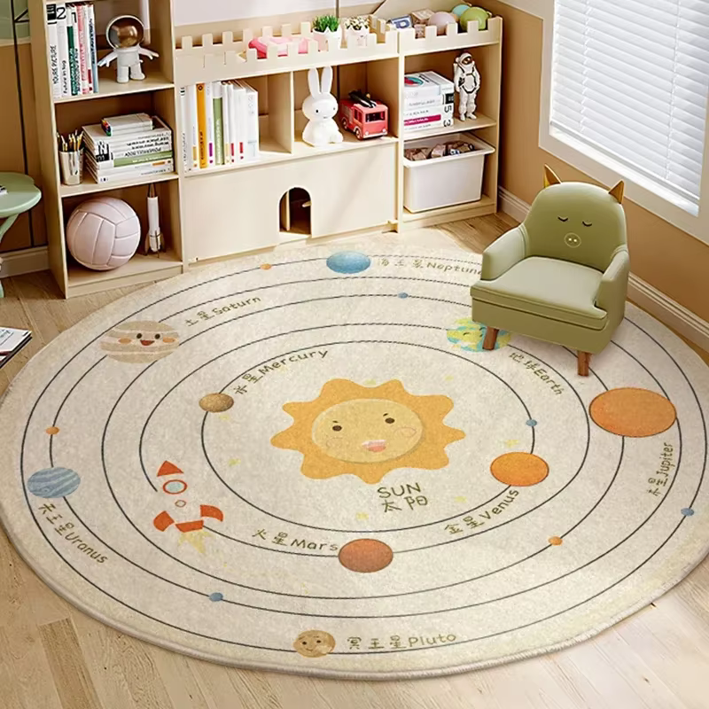 Tapis rond à motif de lion