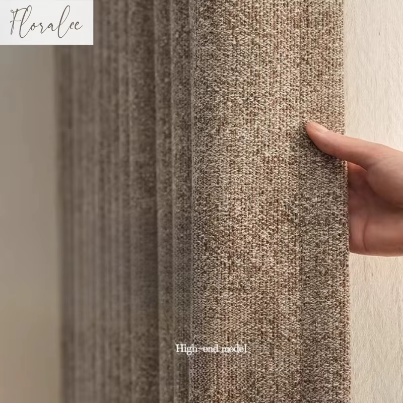 Rideaux crème rideaux occultants élevés pour salon chambre Texture cachemire Style français lumière luxe haut de gamme personnalisation