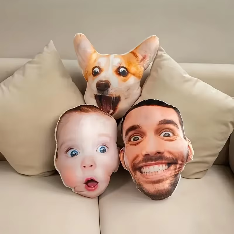 [Design personnalisable] Coussin en peluche avec photo personnalisée – Amusant et personnalisé