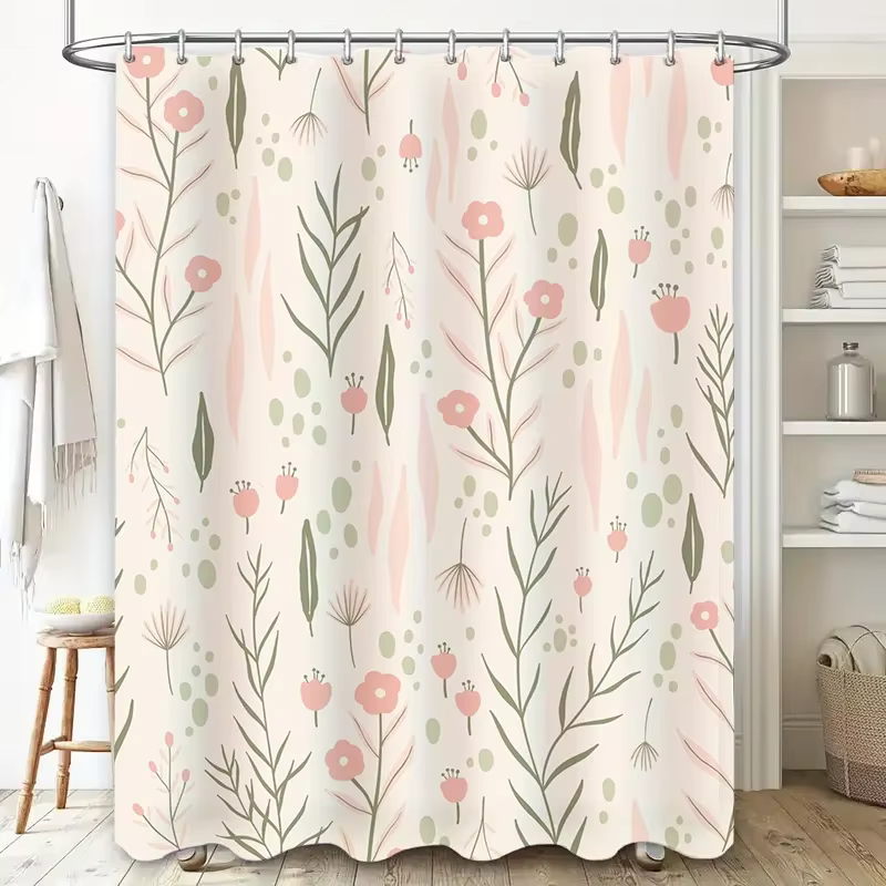 Rideau de douche à fleurs élégant