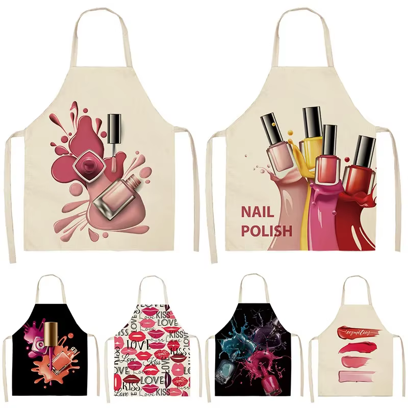 Tablier de cuisine en coton et lin pour femme