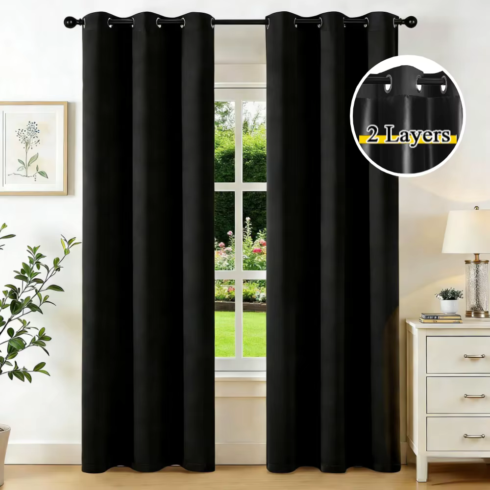 Rideaux occultants 100% pour salon avec œillets