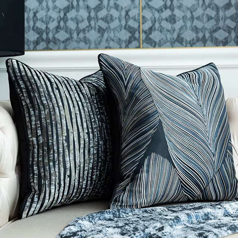 Juste de coussin Jacquard géométrique de haute précision