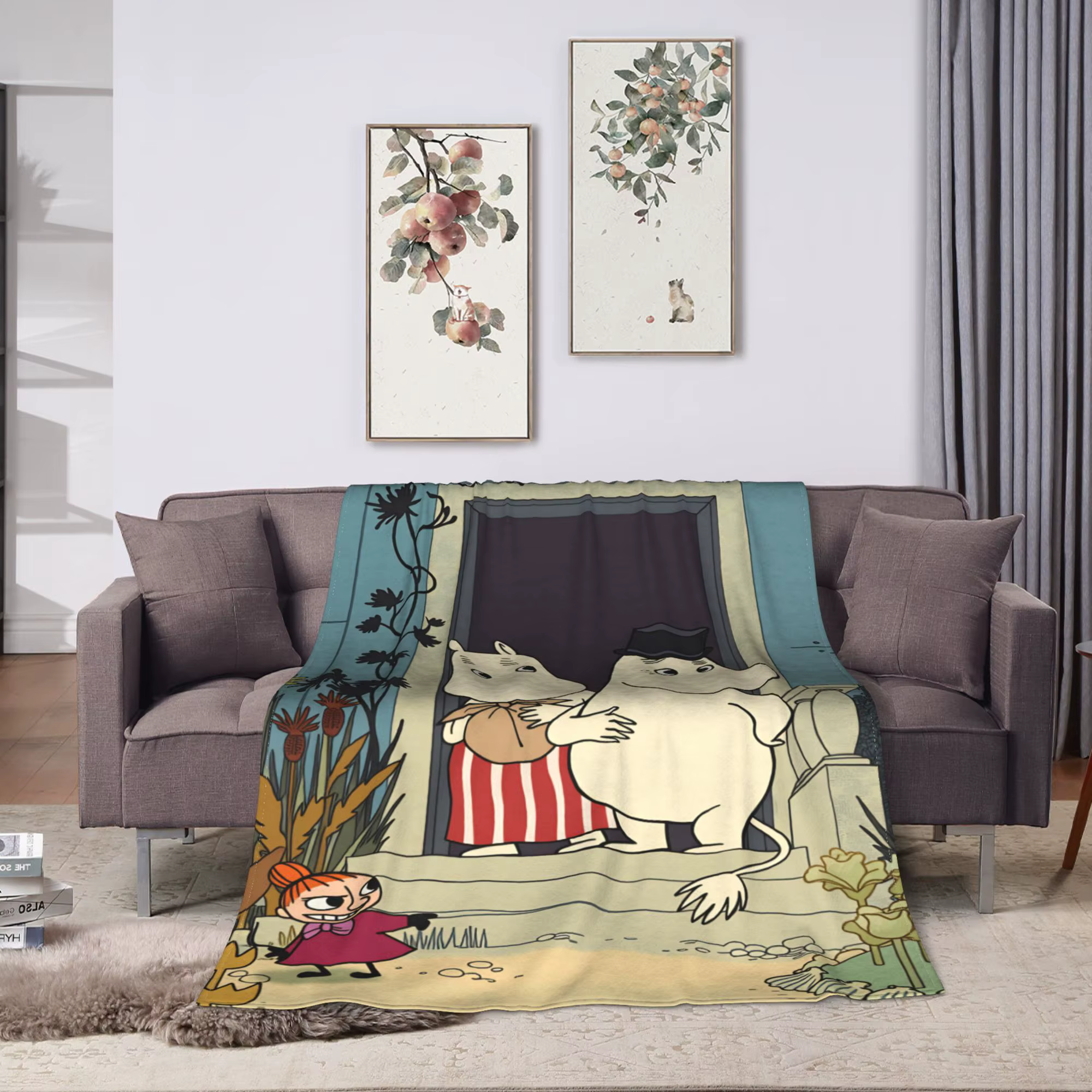 Couverture confortable M-Moomins pour canapé-lit