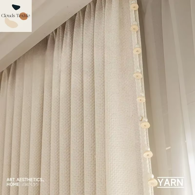 Taille personnalisée!! Voilage européen épaissi lin fenêtre mode élégant épais rideaux pour salon salle à manger