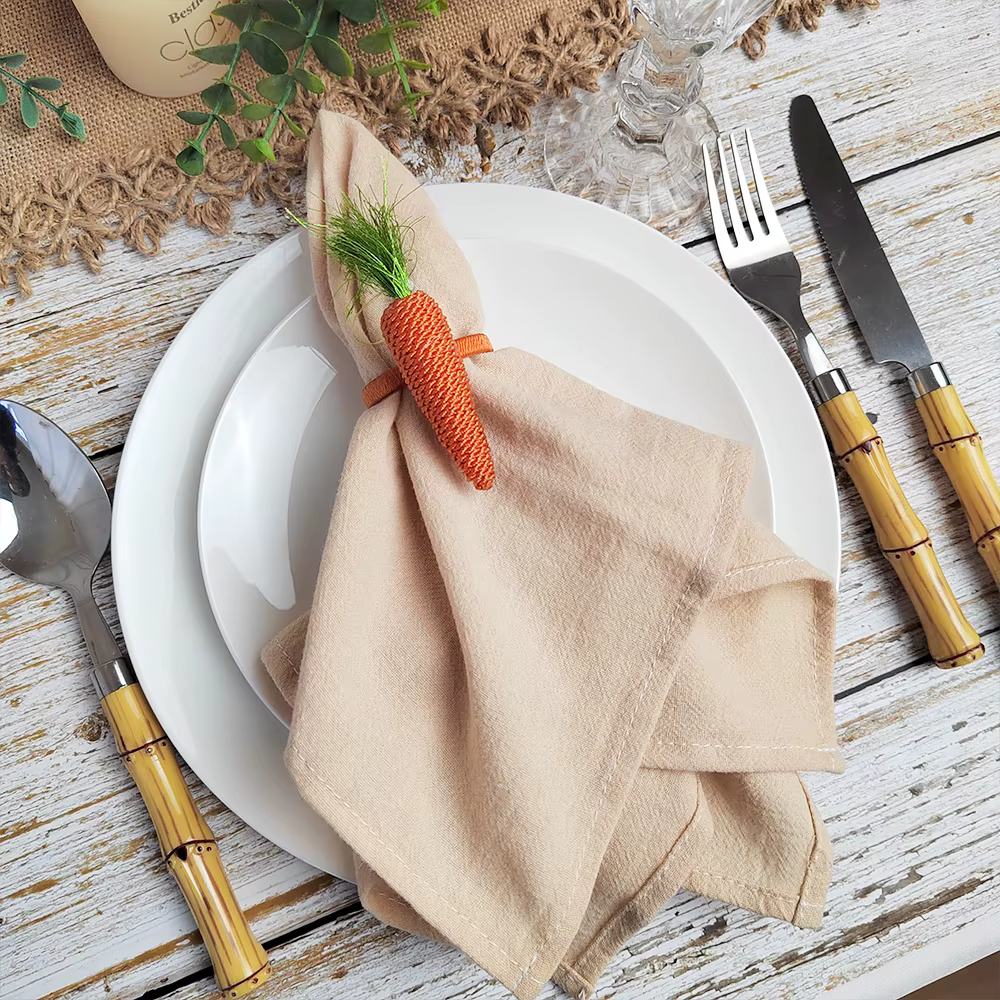 Serviettes de service en tissu de coton naturel